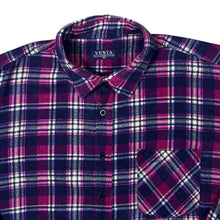 Load image into Gallery viewer, Vintage Vesta Red Black White Green Plaid Check Cotton Long Sleeve Flannel Shirt
