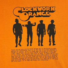 Load image into Gallery viewer, 00&#39;s A CLOCKWORK ORANGE Stanley Kubrick Cult Movie Spellout Graphic Orange T-Shirt
