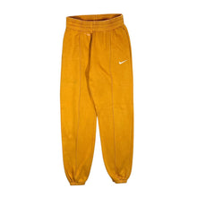 Load image into Gallery viewer, NIKE Classic Embroidered Mini Swoosh Front Pleated Logo Yellow Sweatpants Joggers
