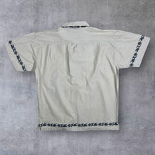 Load image into Gallery viewer, Early 00's East Pole Gothic Y2K Dragon Patterned Beige Cotton Short Sleeve Shirt
