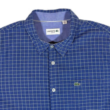 Load image into Gallery viewer, LACOSTE &quot;Slim Fit&quot; Blue White Check Short Sleeve Cotton Shirt
