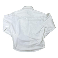 Load image into Gallery viewer, Cowboy Western Punk Style Popper Button Panel Zip White Long Sleeve Shirt
