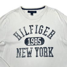Load image into Gallery viewer, TOMMY HILFIGER &quot;New York&quot; Distressed Style Spellout Graphic Lightweight Crewneck Sweatshirt
