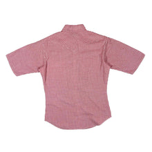 Load image into Gallery viewer, Vintage WRANGLER Gingham Red White Check Pearl Snap Popper Grandad Collared Shirt
