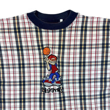 Load image into Gallery viewer, Early 00&#39;s Hypnosis &quot;Slammin&quot; Embroidered Basketball Hip Hop Y2K Plaid Check T-Shirt
