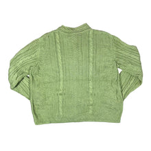 Load image into Gallery viewer, Vintage L.L.BEAN Classic Green Cable Knit Button Cardigan Sweater
