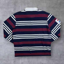 Load image into Gallery viewer, Cotton Traders Classics Three Lions Multi Striped Long Sleeve Rugby Polo Shirt
