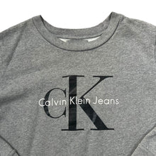 Load image into Gallery viewer, CALVIN KLEIN CK JEANS Classic Big Logo Spellout Grey Crewneck Sweatshirt
