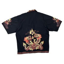 Load image into Gallery viewer, Early 00&#39;s Ice Blue Tattoo Y2K Gothic Dragon Print Short Sleeve Shirt
