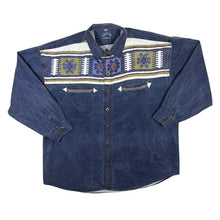 Load image into Gallery viewer, Vintage 90&#39;s Gaucho Authentic Cowboy Western Embroidered Blue Long Sleeve Shirt
