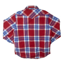 Load image into Gallery viewer, Vintage Rifle Jeans Cowboy Western Red Plaid Check Long Sleeve Popper Cotton Shirt
