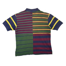 Load image into Gallery viewer, COTTON TRADERS Rugby Multi Colour Block Striped Short Sleeve Polo Shirt
