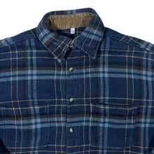 Load image into Gallery viewer, Vintage Angelo Litrico Blue Mix Plaid Check Long Sleeve Flannel Cotton Shirt
