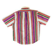 Load image into Gallery viewer, Vintage Hunt Club Multi Colour Striped Short Sleeve Cotton Button-Up Shirt
