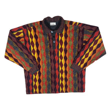 Load image into Gallery viewer, Vintage 90&#39;s CARLO COLUCCI Abstract Cosby Patterned Knit Collared Jumper Zip Cardigan Set
