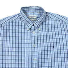 Load image into Gallery viewer, Early 00&#39;s YVES SAINT LAURENT YSL Classic Blue Check Mini Logo Long Sleeve Button-Up Shirt

