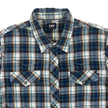 Load image into Gallery viewer, Vintage LEE Classic Plaid Check Pearl Snap Western Cowboy Style Long Sleeve Shirt
