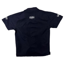 Load image into Gallery viewer, Early 00&#39;s Identic Gothic Biker Y2K Embroidered Tribal Motif Short Sleeve Shirt
