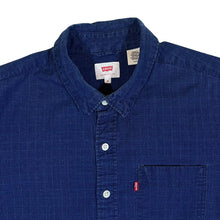 Load image into Gallery viewer, LEVI&#39;S Classic Navy Blue Check Long Sleeve Cotton Shirt

