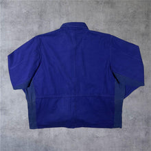 Load image into Gallery viewer, Vintage Lotus French Chore Worker Style Navy Blue Cotton Distressed Jacket
