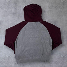 Load image into Gallery viewer, Hard Rock Cafe "Prague" Logo Souvenir Graphic Grey Burgundy Raglan Hoodie
