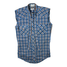 Load image into Gallery viewer, Vintage Dickson Jenkins &quot;No-Iron&quot; Cowboy Western Neck Laced Check Popper Sleeveless Shirt
