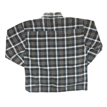 Load image into Gallery viewer, Vintage San Marino Collection Grey Brown Plaid Check Long Sleeve Flannel Cotton Shirt
