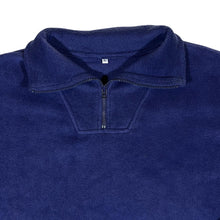 Load image into Gallery viewer, Vintage Classic Basic Blank Navy Blue 1/4 Zip Fleece Sweatshirt
