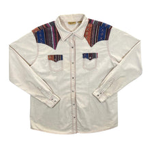 Load image into Gallery viewer, Vintage Wrangler Cowboy Western Woven Tapestry Panel Popper Button Long Sleeve Shirt
