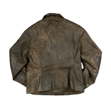 Load image into Gallery viewer, Vintage 90&#39;s MILAN LEATHER Classic Distressed Brown Genuine Real Leather Zip Bomber Jacket
