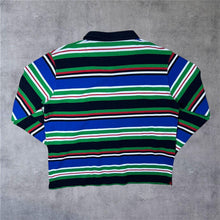 Load image into Gallery viewer, Cotton Traders Six Nations Rugby Multi Colour Striped Long Sleeve Polo Shirt
