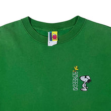 Load image into Gallery viewer, Vintage Peanuts Snoopy Embroidered Character Green Cotton T-Shirt
