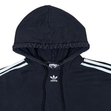 Load image into Gallery viewer, ADIDAS Three Stripe Embroidered Mini Centre Logo Black Cropped Hoodie
