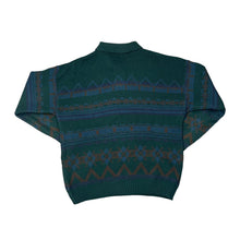Load image into Gallery viewer, Vintage 90's GIANFRANCO KNITWEAR Made In Korea Grandad Patterned Acrylic Knit Collared Sweater Jumper

