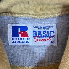 Load image into Gallery viewer, Vintage Russell Athletic &quot;Basic Sweat&quot; Spellout Graphic Yellow Hoodie
