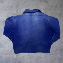 Load image into Gallery viewer, Vintage French Chore Worker Style Faded Blue Heavily Distressed Cotton Jacket
