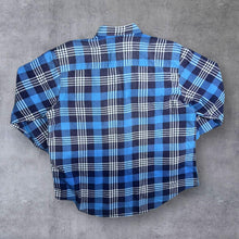 Load image into Gallery viewer, Vintage Woolworths Blue Mix Plaid Check Long Sleeve Cotton Flannel Shirt
