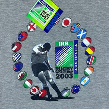 Load image into Gallery viewer, Vintage IRB RUGBY WORLD CUP 2003 Australia Souvenir Grey Cotton T-Shirt
