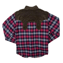 Load image into Gallery viewer, In The Attic Cowboy Western Style Plaid Check Corduroy Cord Panel Popper Long Sleeve Shirt
