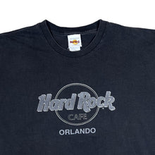 Load image into Gallery viewer, Vintage 90's HARD ROCK CAFE "Orlando" Souvenir Logo Spellout Graphic Black T-Shirt
