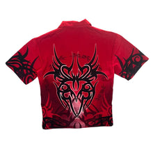Load image into Gallery viewer, Early 00&#39;s No Boundaries Gothic Y2K Tribal Patterned Open Collar Polyester Shirt
