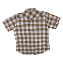 Load image into Gallery viewer, Vintage H BAR C California Ranchwear Cowboy Western Check Popper Short Sleeve Distressed Shirt
