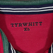Load image into Gallery viewer, Early 00&#39;s CHARLES TYRWHITT Red Green Colour Block Long Sleeve Polo Shirt

