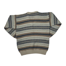 Load image into Gallery viewer, Vintage 90’s DCUZ Made In UK Grandad Patterned V-Neck Knit Sweater Jumper
