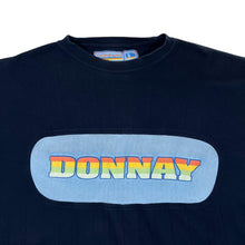 Load image into Gallery viewer, Vintage DONNAY Rainbow Spellout Graphic Navy Blue Short Sleeve T-Shirt
