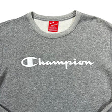 Load image into Gallery viewer, CHAMPION Classic Big Logo Spellout Graphic Grey Crewneck Sweatshirt
