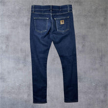 Load image into Gallery viewer, Carhartt WIP "Rebel Pant" Dark Blue Denim Slim Tapered Fit Jeans
