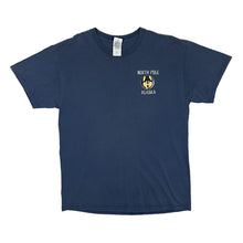 Load image into Gallery viewer, ALASKA &quot;North Pole&quot; Wolf Animal Souvenir Spellout Graphic Blue T-Shirt

