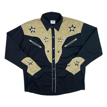 Load image into Gallery viewer, Vintage Gortrud Cowboy Western Suede Effect Panel Popper Long Sleeve Shirt
