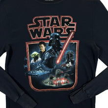 Load image into Gallery viewer, STAR WARS Mad Engine Sci-Fi Movie Spellout Graphic Waffle Knit Long Sleeve T-Shirt
